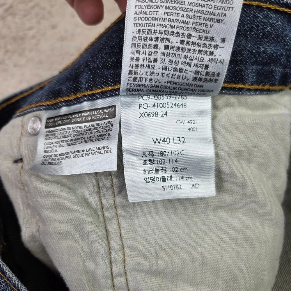 Levis 559 Jeans Mens 40x32 Blue Relaxed Straight Dark Wash Mid Rise Denim